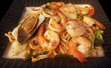 Spicy Seafood Udon Pasta